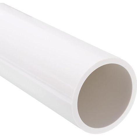 Tuyau en PVC - 63,8 x 75 x 350 mm (DI x DE x L) - Rond - Plastique rigide - Résistant aux impacts - pour tuyau de drainage, manchon de câble (Blanc) (1/5)