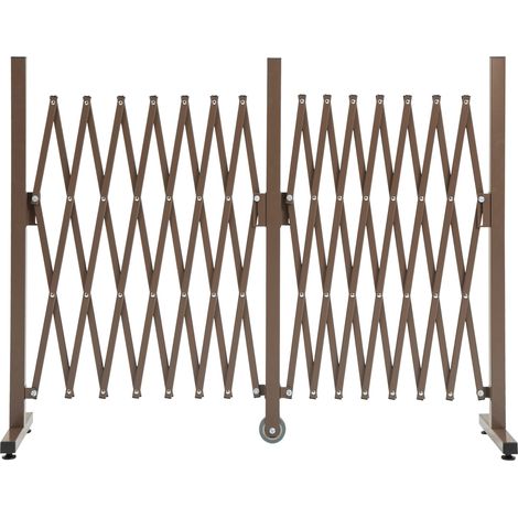 Recinzione per Giardino Estensibile Autoportante 52-405 cm in Acciaio e Alluminio Marrone scuro