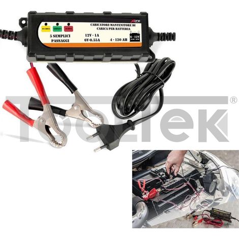CARICABATTERIA MANTENITORE DI CARICA BATTERIA PIOMBO AUTO MOTO 12V (1/2)