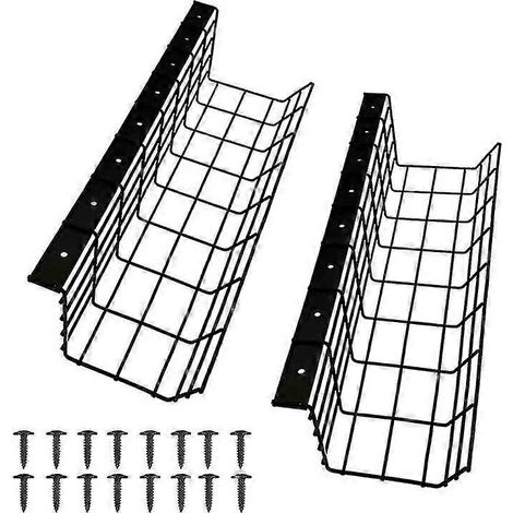 2 Stück Untertischablage, Drahtstreifen-Adapter, Organizer, Stahl-Metall-Kabelablage zum Verstecken von Kabeln (1/5)