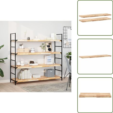 Étagères flottantes 2 pcs 140x40x4 cm acacia massif non traité - Etagere Murale - Étagères Murales - Bibliothèque Murale - Rangement Mural - Decoration Murale (1/5)