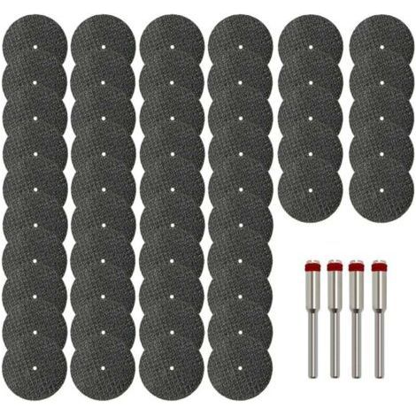 50 Pack 1-1/4 Inch Fiberglass Reinforced Rotary Cutting Discs with 4 Spindles, Rotary Tool Accessories for Cutting Metal, Wood and Stone. (1/4)