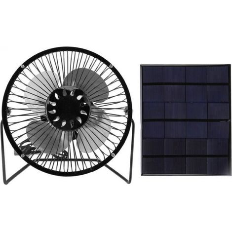 Mini ventilateur solaire 6 V 3,5 W USB, panneau solaire portable en polysilicium noir, pour pique-nique, pêche