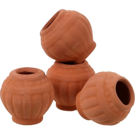 Lot de 4 Petits Pots en Terre Cuite pour Plantes Succulentes, Design Minimaliste, Céramique Pratique et Gain de Place, pour Bureau ou Bureau (1/5)