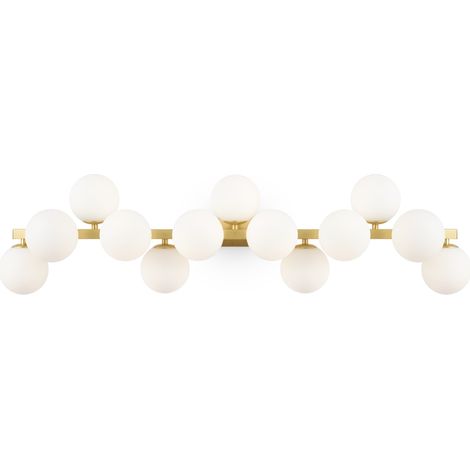 Applique murale Dallas laiton 13 globes blancs Maytoni (1/3)