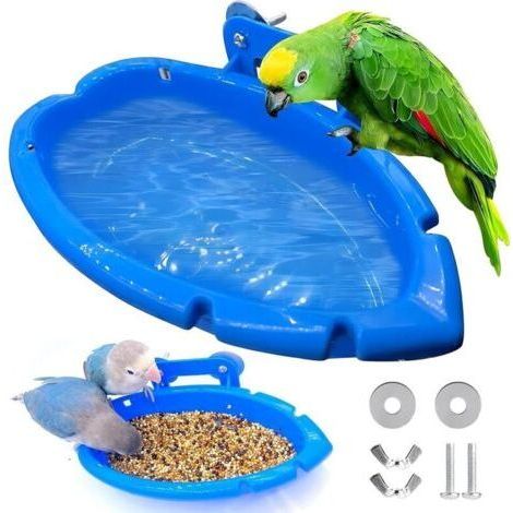 Baignoire pour oiseaux, 2 pièces, boîte de bain pour oiseaux, bol de bain pour oiseaux, cage à calopsittes, perruche, petite boîte de bain pour oiseaux, perroquets,accessoires de cage à oisea (1/4)