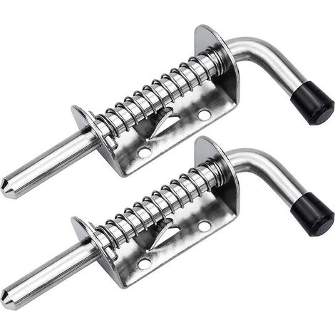2Pcs Verrou Porte de Garage Loquet a Ressort Boulons à Ressort en Acier Loquets et Verrous De Portes 128mm Pour Porte De Garage Abri De Jardin (1/5)