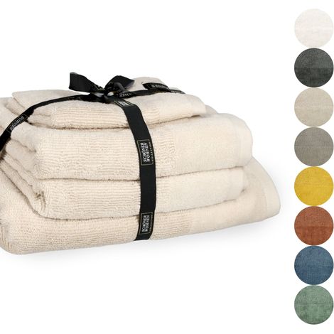 SCHÖNER WOHNEN Juego de toallas SENSE - 1 unidad 50x100 cm, Beige