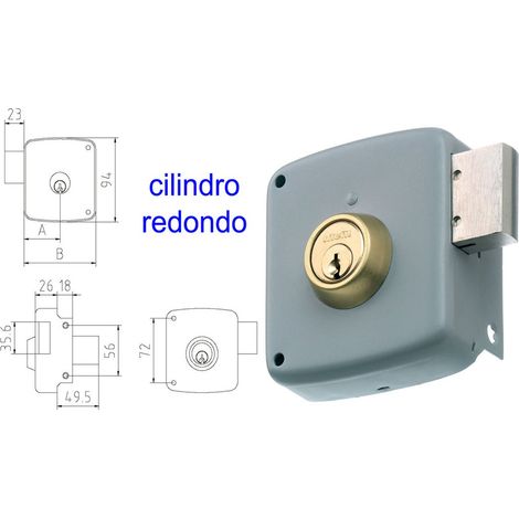 Serratura Debordante MCM 2524PR-80 Cilindro Tondo Verniciato Sinistro