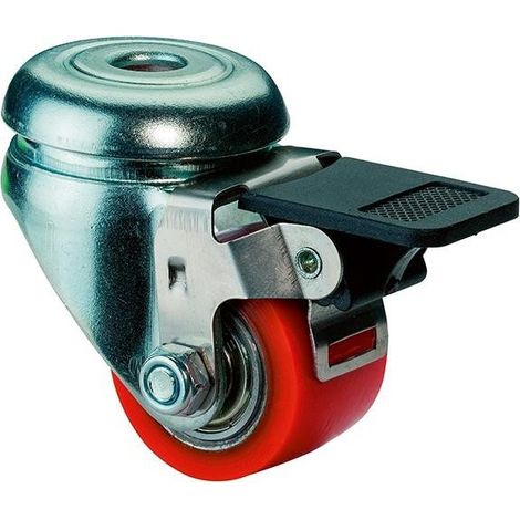 Rueda giratoria BS Rollen con freno y espárrago roscado Rueda de poliuretano Ø 50 mm 120 kg - A621.C10.050 (1/3)