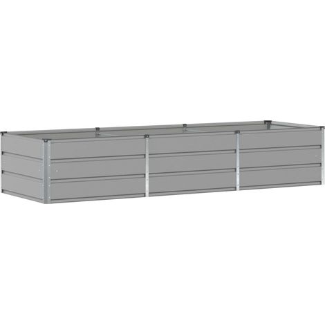 Jardinera Gris Claro 240 x 80 x 45 cm Acero vidaXL