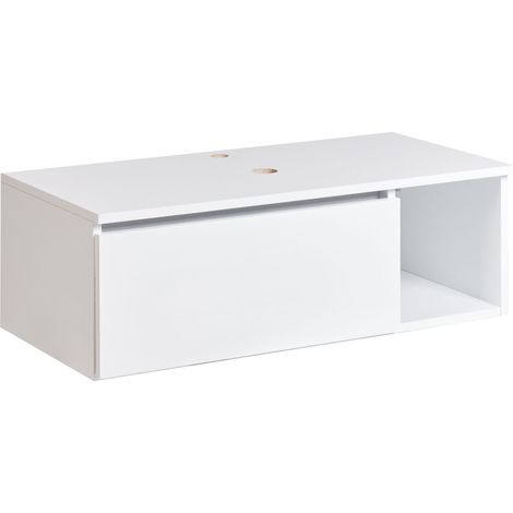 Wandmontierter Waschtischunterschrank RUPANCO 80 cm Weiß