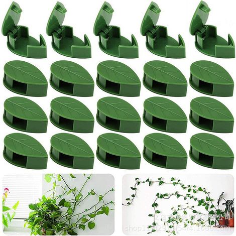 CCYKXA Lot de 20Clips muraux Invisibles en Forme de Feuille pour grimpantes, Supports réutilisables pour Pots, balcons, serres d'intérieur