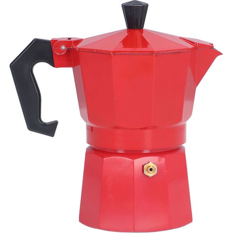 Cafetière Italienne Moka 150ML 3 Tasses en Aluminium pour Café et Thé - Rouge (1/5)