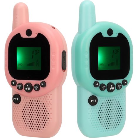 Lot de 2 talkies-walkies portables, rechargeables et longue portée pour enfants et adultes, idéaux pour le camping et les jeux. (1/5)