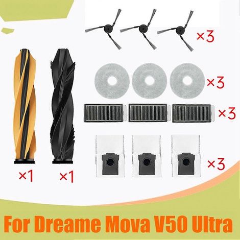Filtre pour aspirateur brosse pour aspirateur Filtre de brosse pour aspirateur filtre de Main Roller Side Brosse HEPA Filtre Serpillière Cloth Sac à poussière Full Kit pour V50 Ultra Aspirateur (1/5)