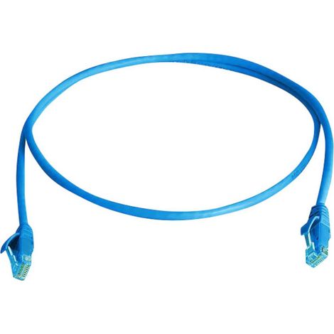 Telegärtner 100008053 RJ45 Câble réseau, câble patch CAT 6 U/UTP 0.50 m bleu ignifuge, sans halogène (1/4)
