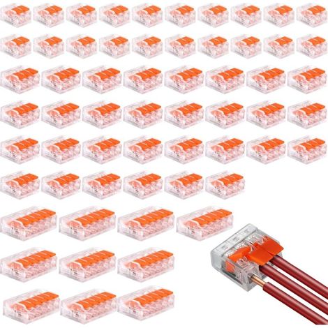 60 Pièces Lot Connecteurs Électriques Cosses Et Kits,Connecteurs Electriques Avec Levier,Domino Electrique,Connecteur Electrique,Connexion,20pcs 2 Entrées,30pcs 3 Entrées,10pcs 5 Entrées Blanc (1/5)