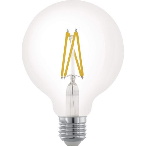 Eglo E27 LED dimmerabile, lampadina classica a globo, illuminazione retro, 7,5 Watt (equivalente a 60 Watt), 806 Lumen, luce bianco caldo, 2700k, lampadina Edison G95, Ø 9,5 cm (1/5)