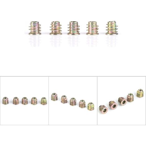50 pièces inserts écrous hexagonaux M4 M5 alliage zinc pour meubles bois (M48) (1/5)