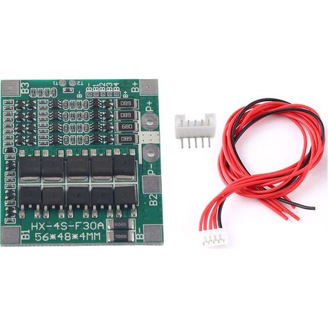 Carte de Protection PCB 30A pour Batterie Li-ion 18650 14.8V avec Fils d'Équilibrage (1/5)