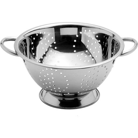 Küchensieb – Edelstahlsieb mit zwei Griffen – Küchenhelfer – Küchensieb mit Edelstahlgriffen und -fuß – Küchensieb – Edelstahl – Ø 28 cm (1/5)