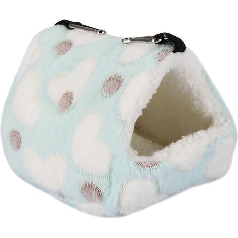 Lit-cage douillet et chaud pour animaux de compagnie en hiver, idéal pour un hamac, un écureuil, un lapin Totoro (bleu, 17 x 15 cm) (1/3)