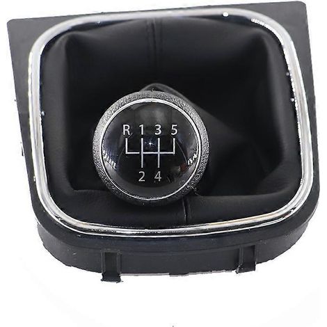 Pommeau de levier de vitesse pour Golf V 5/6 vitesses, housse anti-poussière en cuir, couvercle anti-poussière pour levier de vitesse de handball (1/5)