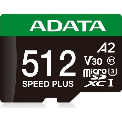 Tarjeta MicroSDXC Adata Speed Plus de 512 GB, Clase 3 UHS-I/U3 (1/5)