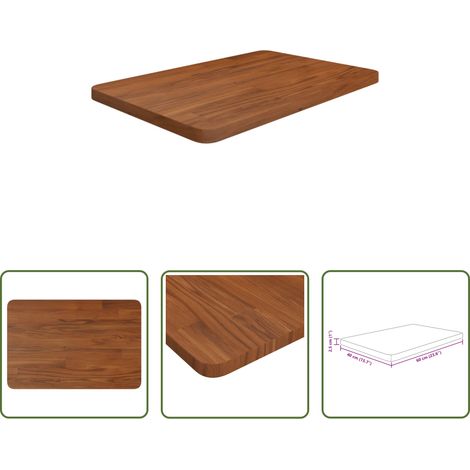 vidaXL Remplacement de planche - Comptoir de salle de bain Marron foncé 60x40x2,5 cm Bois traité (1/5)