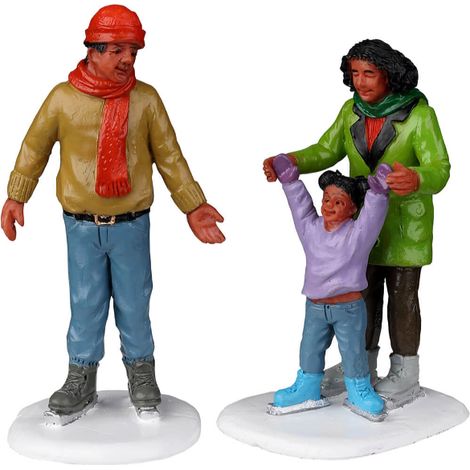 Personaggi Lemax per Villaggio di Natale Family Ice Follies Set 2 Pz
