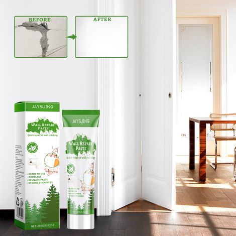 Wandreparaturpaste für den Heimgebrauch, Wandrenovierung, Feuchtigkeitsschutz, Schimmelprävention, Rissreparatur – 250 g × 1 + Spachtel × 1 + Spitzkappe × 1 + Schleifpapier × 2 + Einweghandschuhe × 2  (1/5)