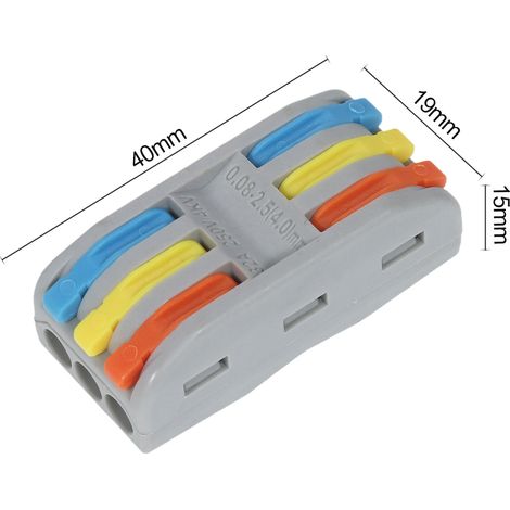 Paquete de 10 conectores de cable compactos con bloqueo de palanca, conectores universales para cables eléctricos, terminales de conductor de inserción rápida.