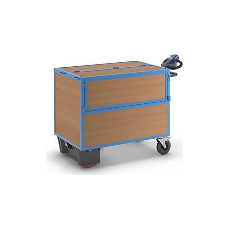 Carro-caja con accionamiento eléctrico  paredes de tableros MDF
