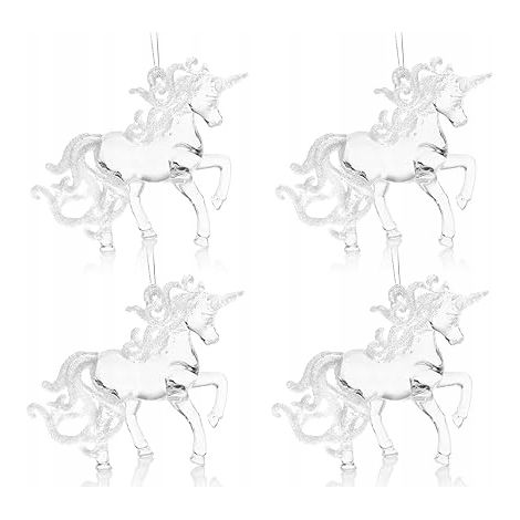 Colgante decorativo de unicornio, 4 piezas - Adorno navideño