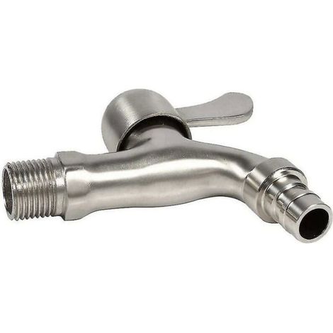 Robinet de jardin en acier inoxydable 304, robinet d'eau mural extérieur robuste et durable (g 1/2'' ) (1/4)