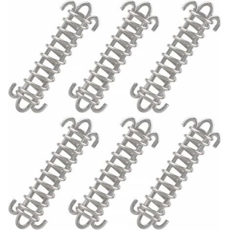 6pcs Tente Corde Résistante, Boucle Corde Ressort en Acier Inoxydable, pour Bâche, Tente, Grille Métallique