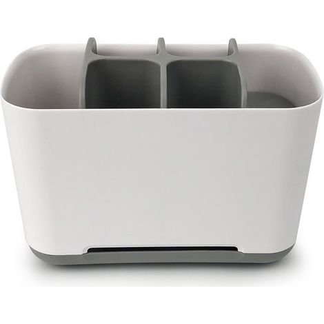 Zahnbürstenhalter Zahnbürsten-Organizer Minimalistischer Halter für elektrische Zahnbürsten Badezimmeraufbewahrung Abtropfgestell Grau Weiß 18 x 9,4 (1/5)