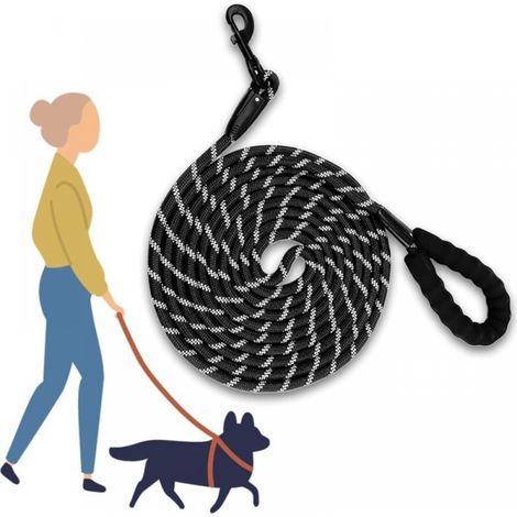 4.5M Dog Leash, Pet Supplies, Leash, Round Rope, Medium and Large Dog Leash, Black Nylon (1/5)