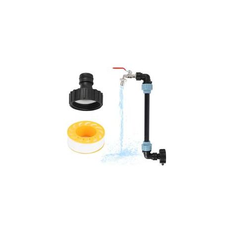 IBC Robinet de réservoir à col de cygne IBC, col de cygne IBC 3/4 ", conteneur IBC S60 x 6 3/4", adaptateur IBC, accessoire de réservoir IBC, rouge (1/5)