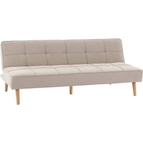 Canapé convertible - 4 places - JULIE - Tissu Beige - 180 x 72 x 72 cm (1/5)