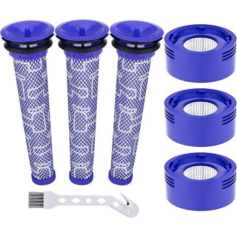 Ersatzfilter für Dyson V8 V7 Absolute Animal Plus Extra Motorhead Staubsauger, 3 HEPA-Nachfilter, 3 Vorfilter, Ersatzteil, ersetzt die Teile 965661-01 und 967478-01 (1/5)