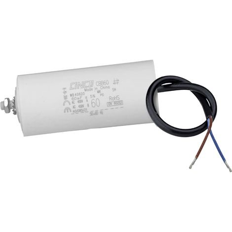 Condensateur permanent pour moteur triphasé 40μF 450V sorties câble