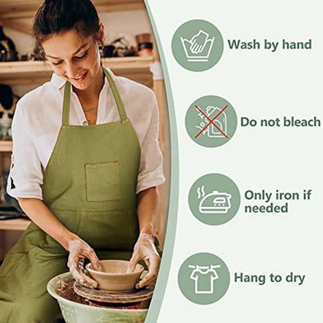 Tablier Imperméable Gris à Jambes Fendues Longues, Avec Poches Pour Cuisine, Bricolage, Peinture, Jardinage (1/4)
