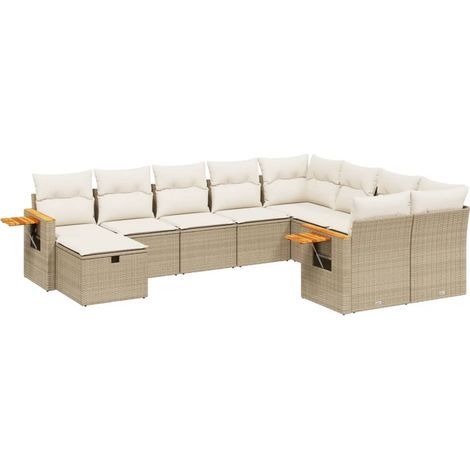 Maison Exclusive - Patio Sofa Set 9 plaza Beige and Cream (1/5)