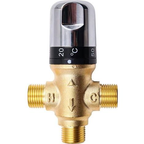 Robinet mitigeur thermostatique à cartouche pour chauffe-eau et douche, tuyau en laiton, contrle de la température de l'eau. (1/4)