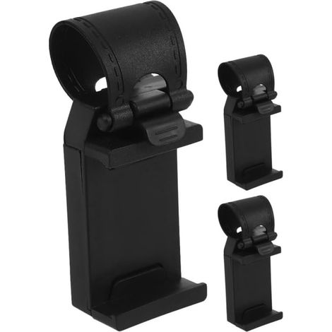 Support de Téléphone pour Voiture Clip Portable pour Volant 3pcs en Plastique Noir Accessoire Polyvalent pour Téléphone Bureau (1/5)