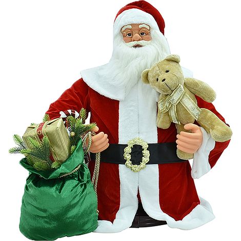Babbo Natale Rosso Gigante 130 cm Animato, Canta e Balla a mezzo busto da banco appoggio Dettagli Curati bar  ristorante pizzerie (1/5)