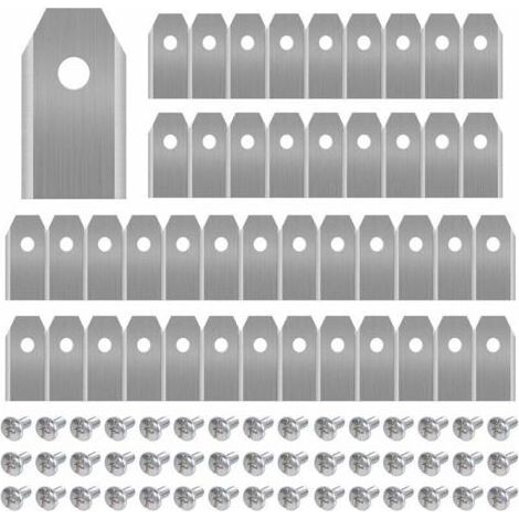 HOXILEELEO - Lot de 45 lames de tondeuse en titane Compatibles Husqvarna, Gardena, Yardforce 35x18x0.75mm Avec 45 vis de montage (1/5)