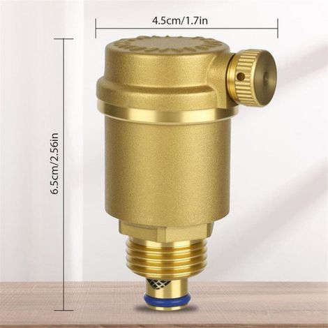 Purgeurs Automatiques Rapides, Vanne de Purge Automatique en Laiton G1/2 Pouce, Vanne de Radiateur pour Chauffe-Eau Solaire, (1/5)